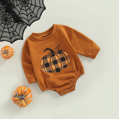 Plaid Pumpkin Print Bodysuit
