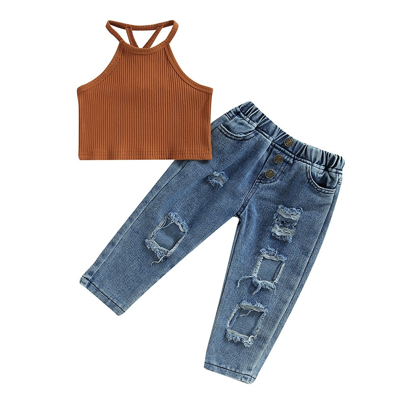 Camellia Cami + Ripped Jeans