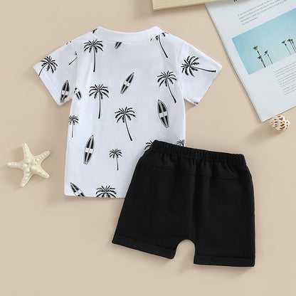 Palm Tree Print Shirt + Shorts