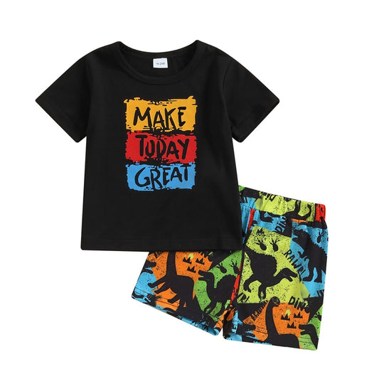 Graphic T-shirt + Dino Shorts