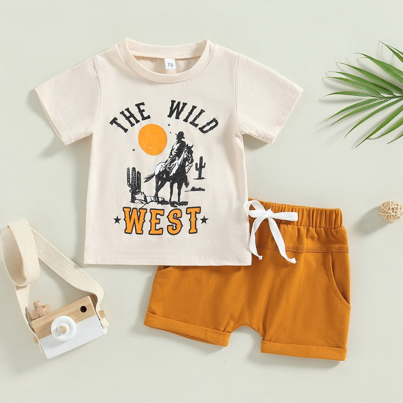 Wild West Graphic Print Shirt + Shorts