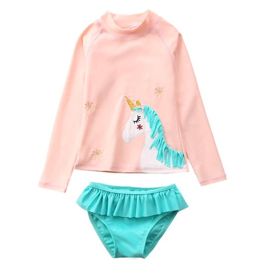 2PC Unicorn Rashguard Swimsuit