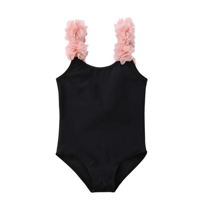 1PC Black Backless Swimsuit